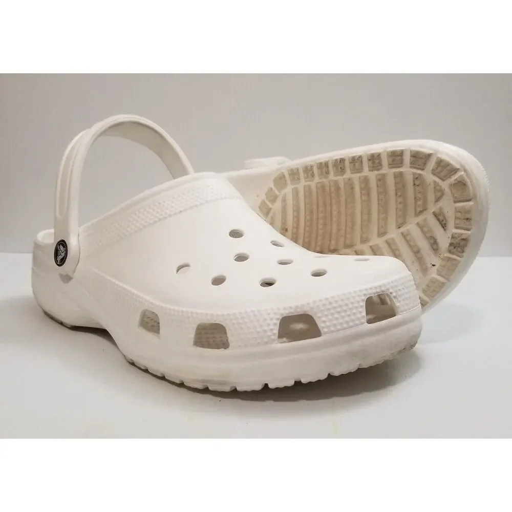 Crocs Classic 10001-100 Men's Sz 10 Women’s 12 Sandal Slip On Clog Casual White